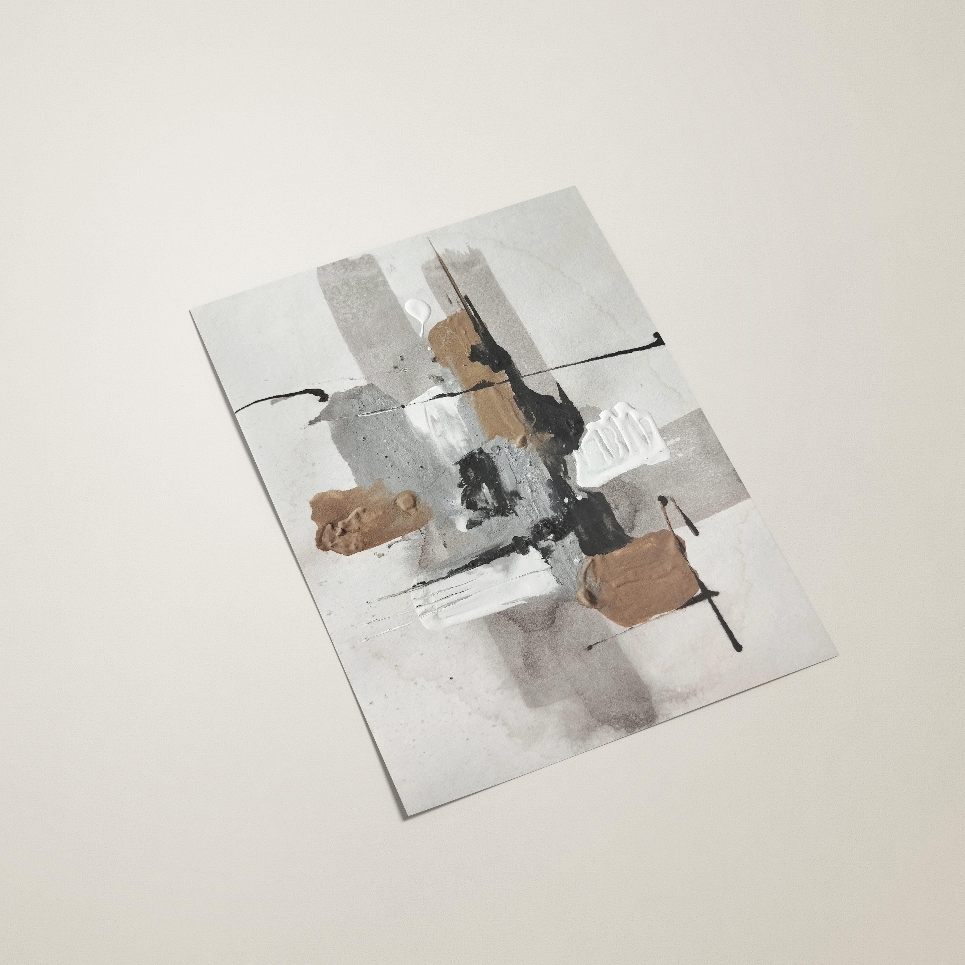 Abstract art piece on a beige background