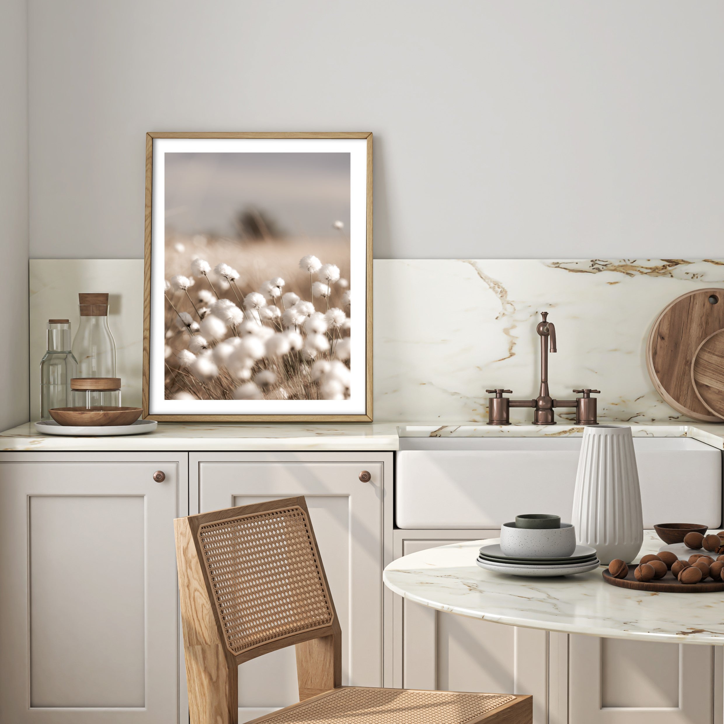 cotton grass wall print