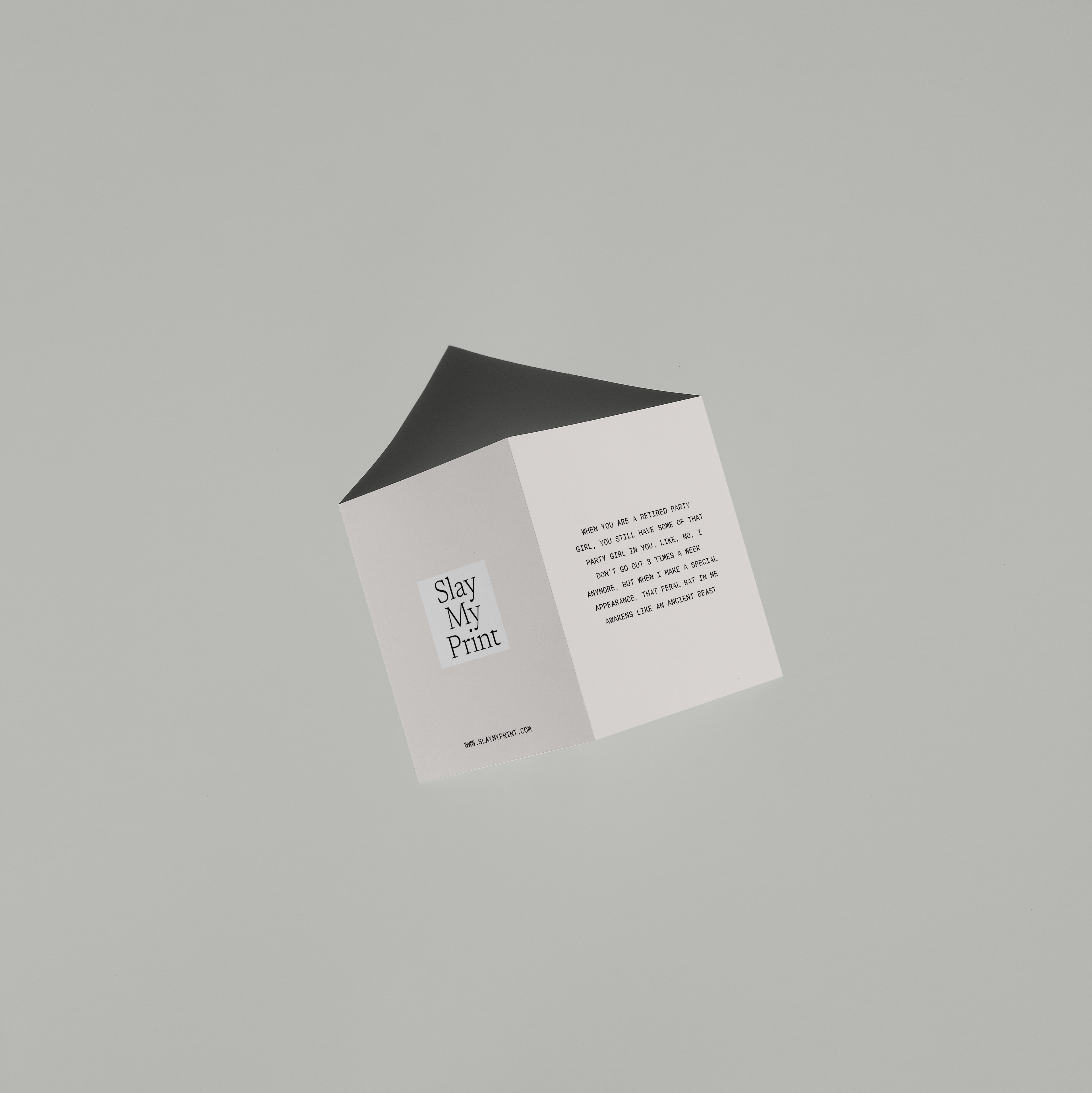 Greeting card with text on a beige background