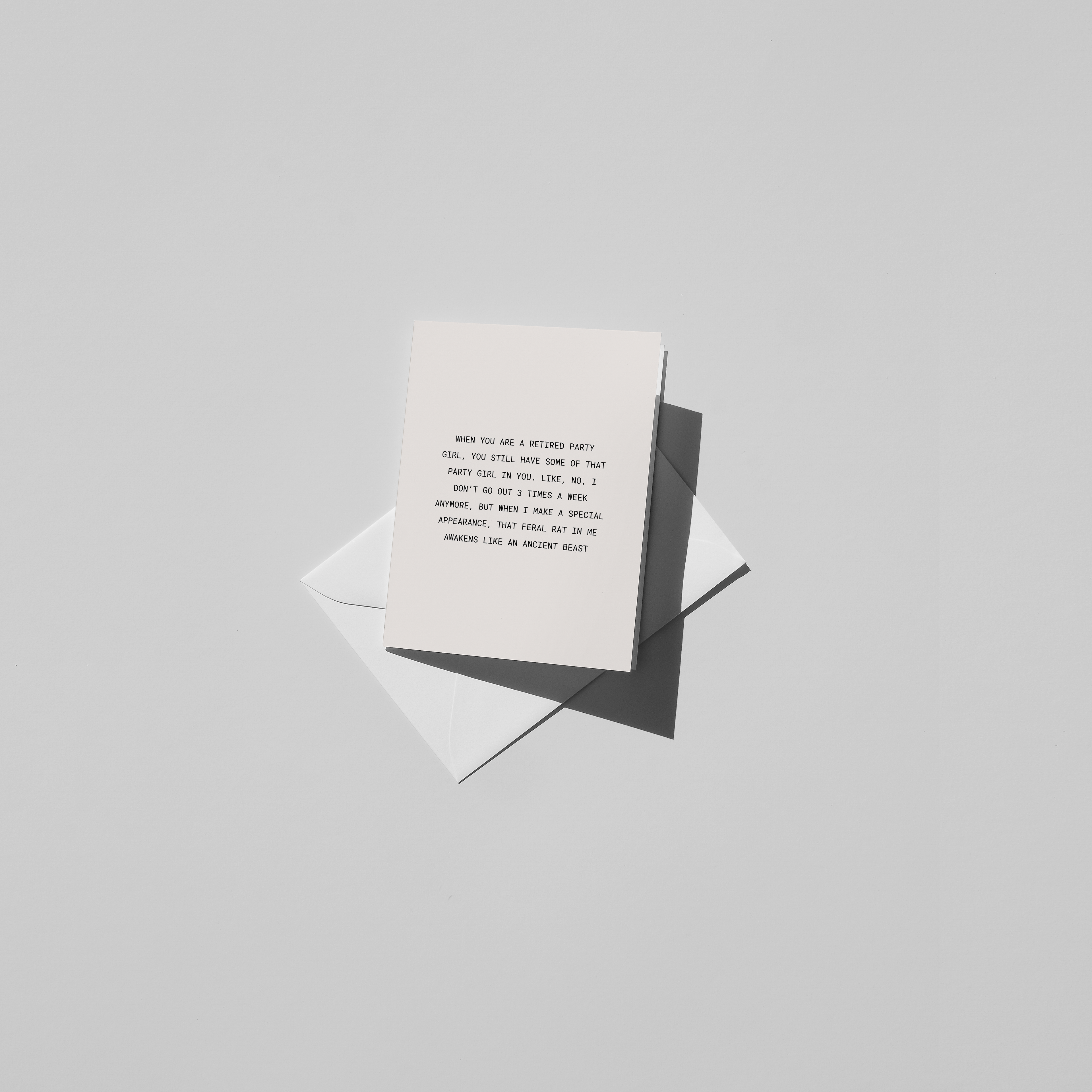 Greeting card with text on a beige background