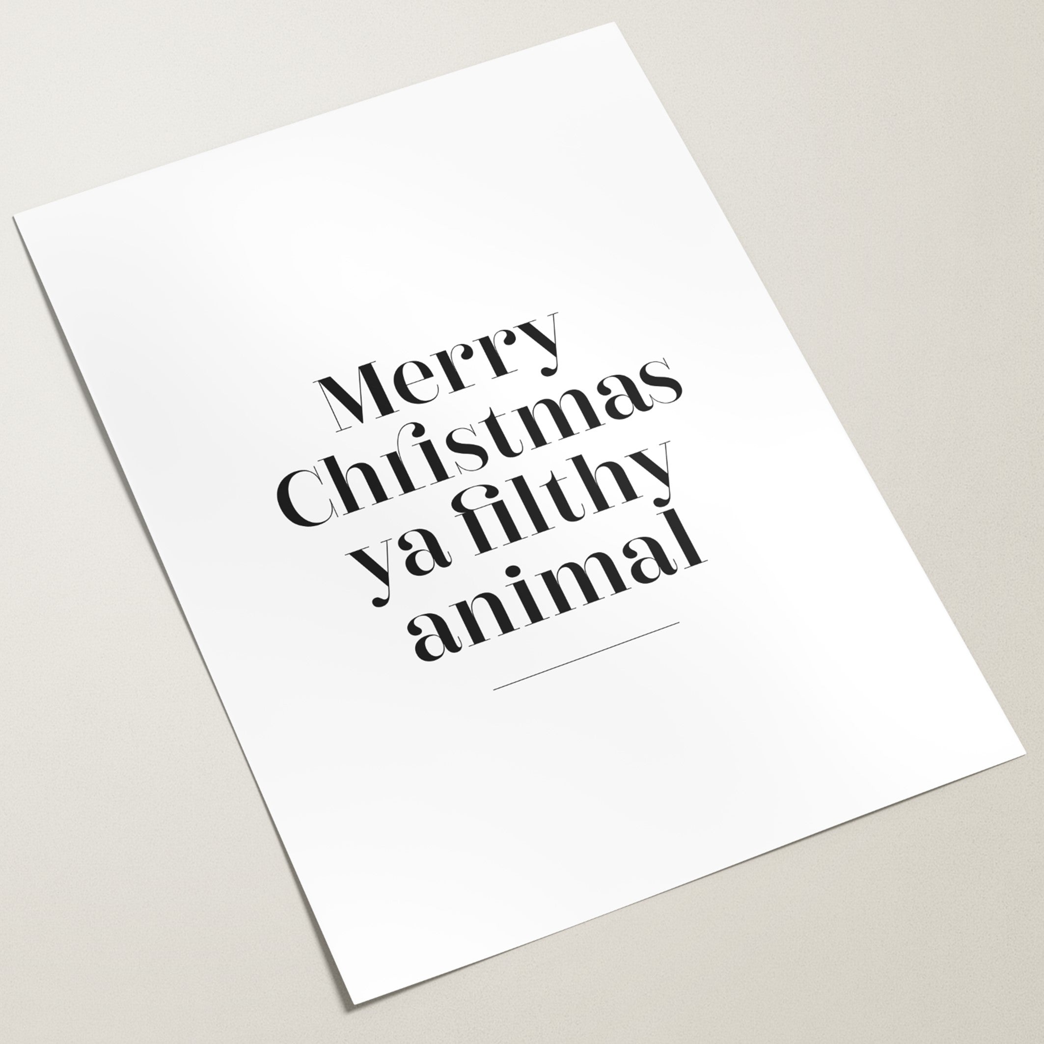 merry christmas ya filthy animal wall poster