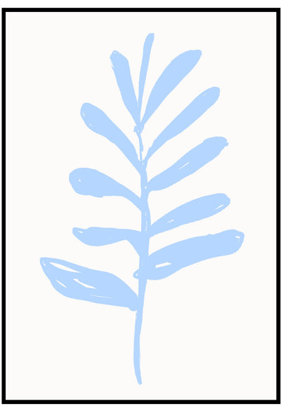 blue sketch leaves