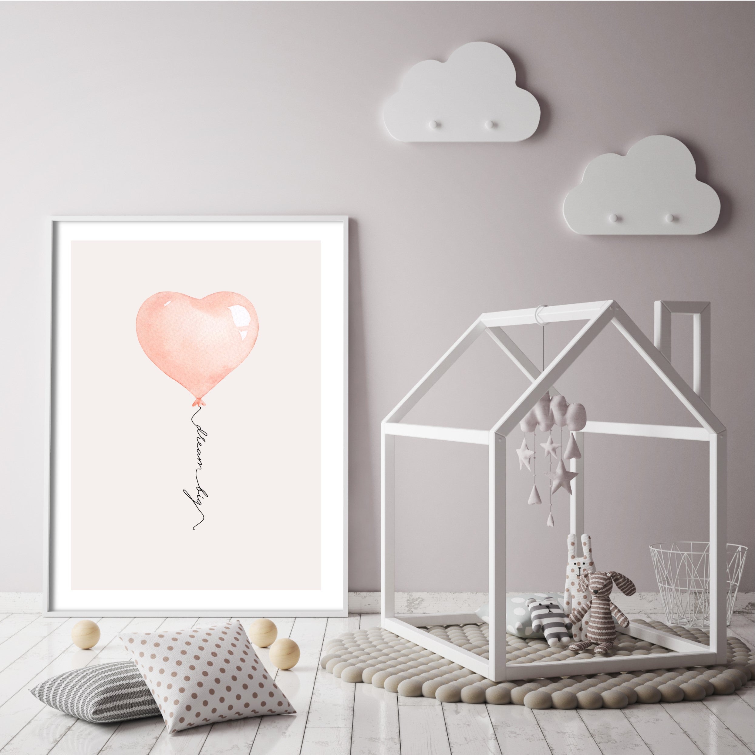 inspirational dream big kids print in neutral nursery