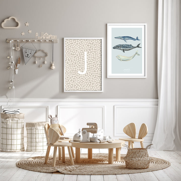 Personalised Kids Whales Poster