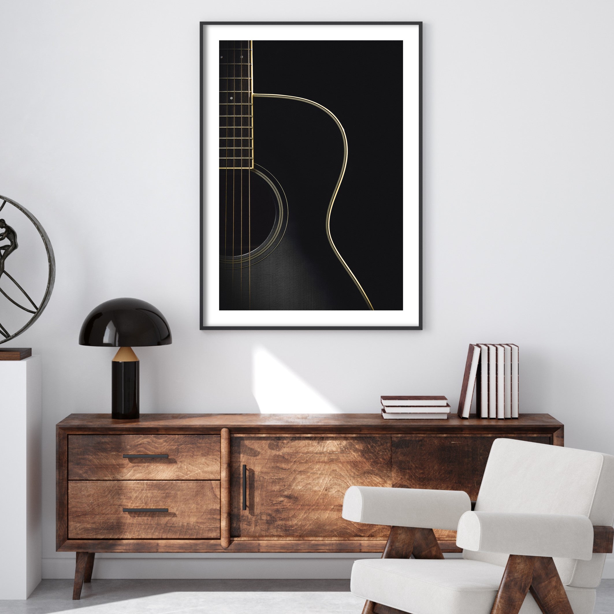 Guitar lines poster print music inspired wall art