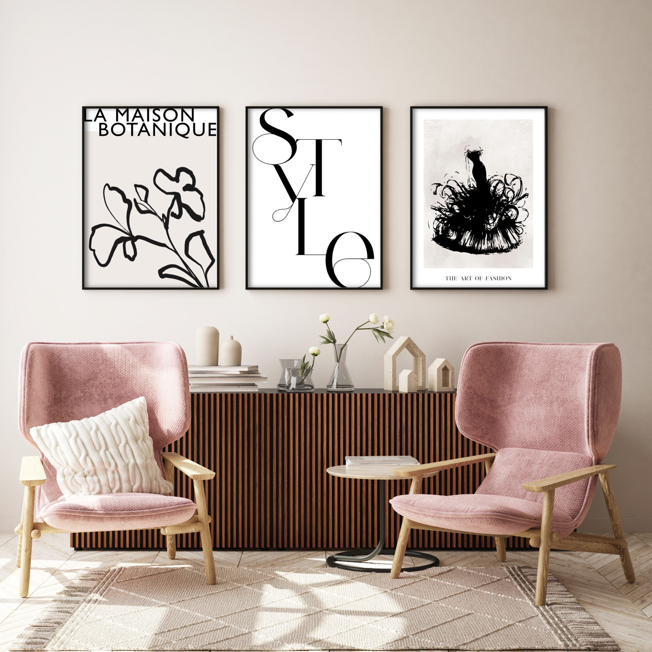La Maison Botanique Poster in neutral living room