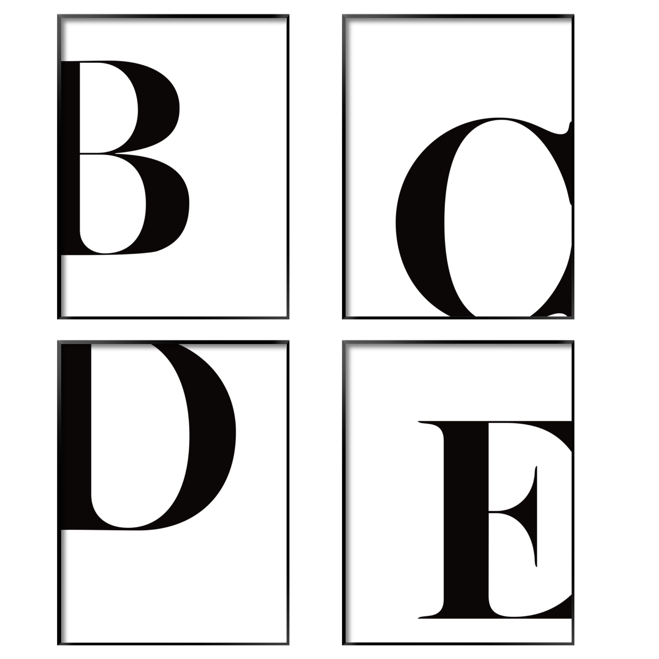 Print poster wall art black alphabet
