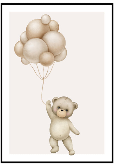 teddy bear balloons wall art