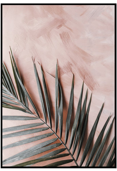 pink texture palm wall art