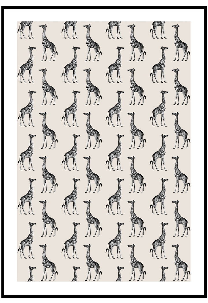 giraffe pattern wall art