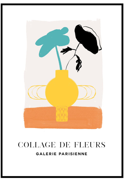 collage de fluers poster