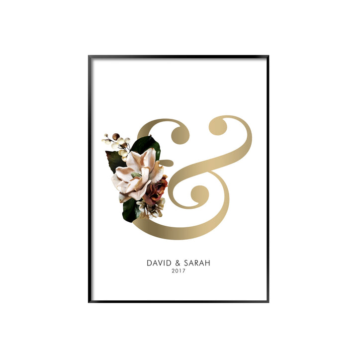 Print poster wall art personalised floral alphabet