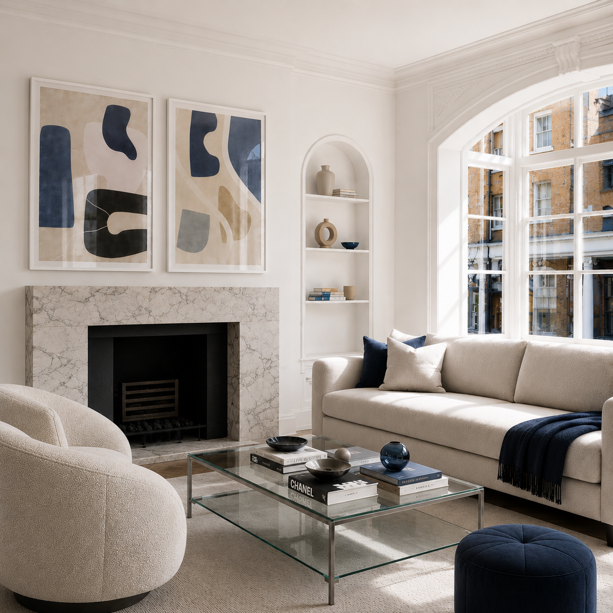 Blue Abstract Wall Art Slay My Print