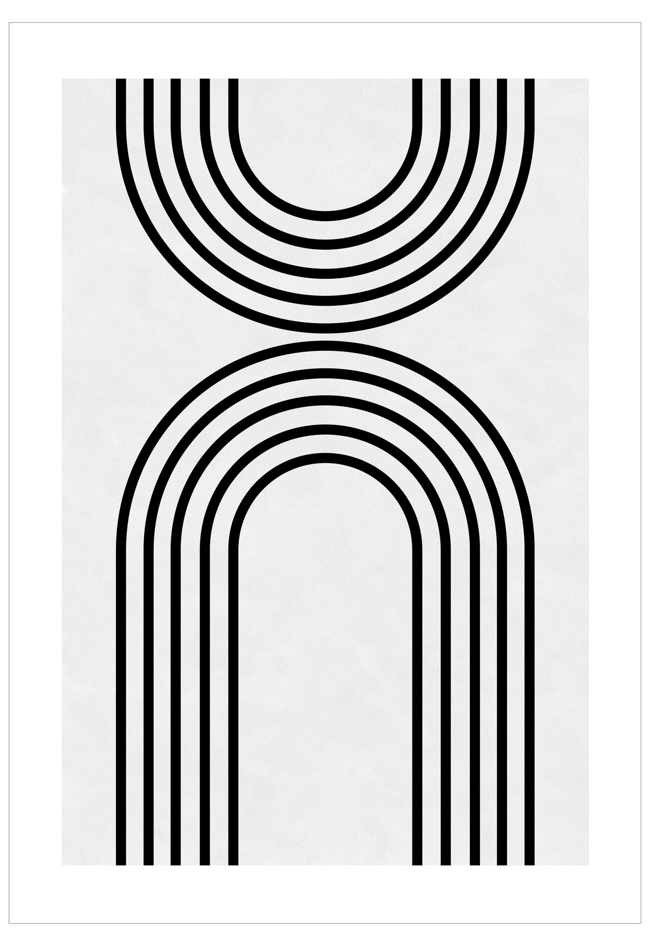 Two black arch-shaped lines on a white background