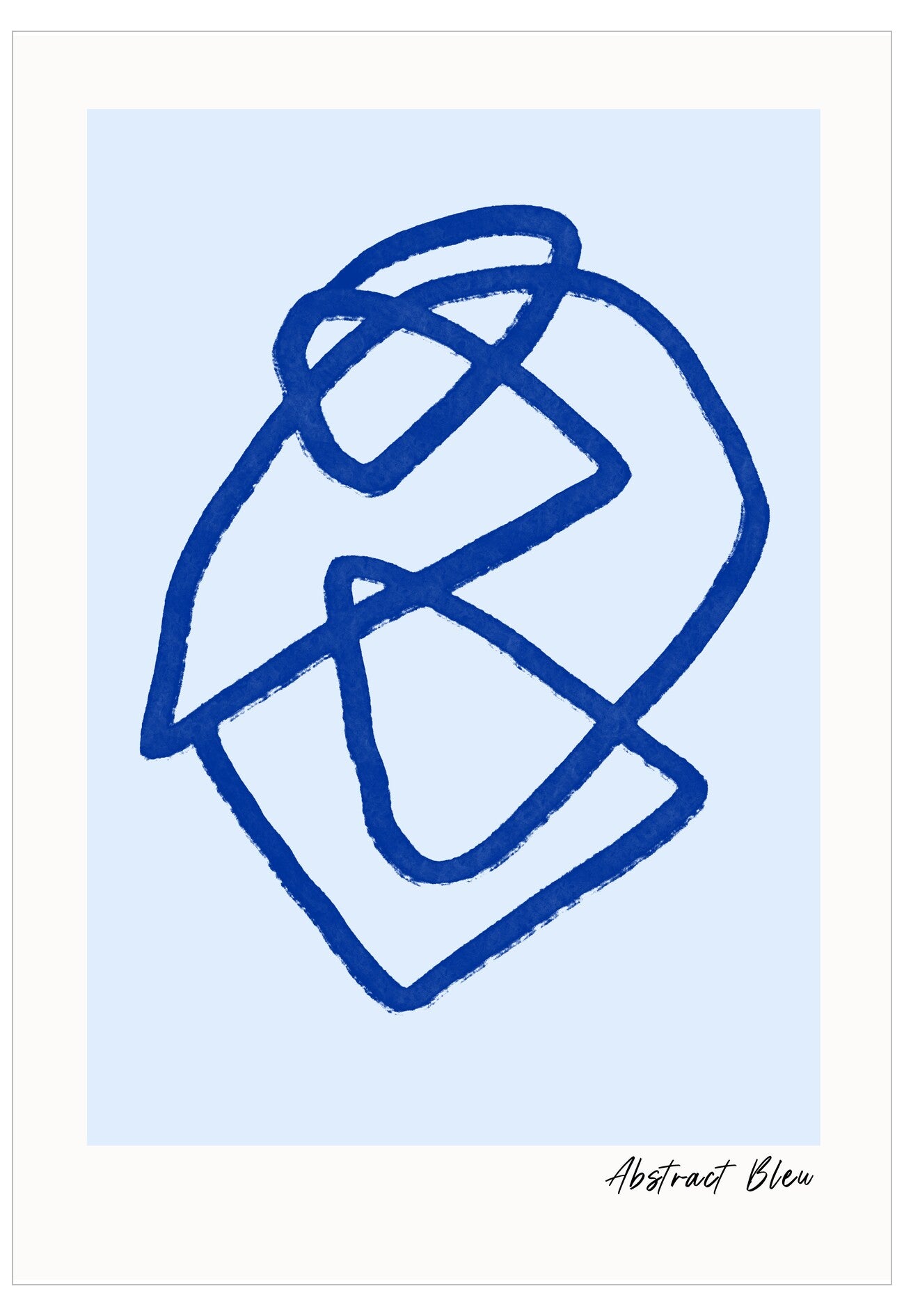 Abstract blue line art on a light blue background with 'Abstract Bleu' text.