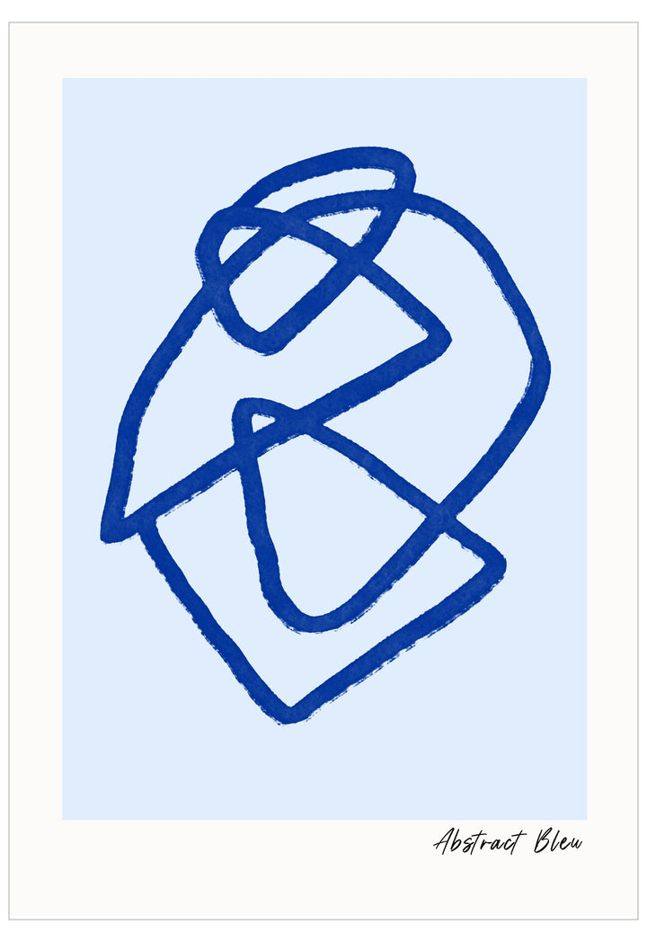 Abstract blue line art on a light blue background with 'Abstract Bleu' text.