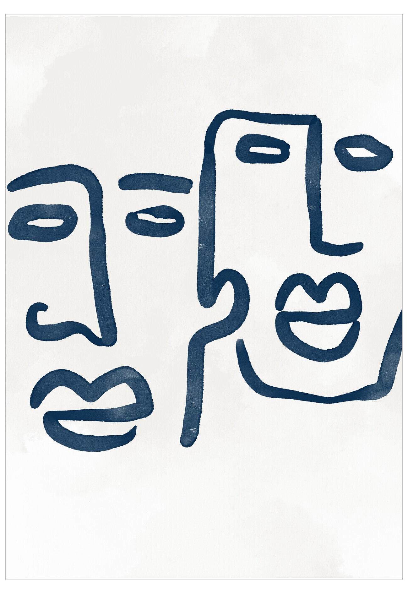 Abstract blue line art on a white background