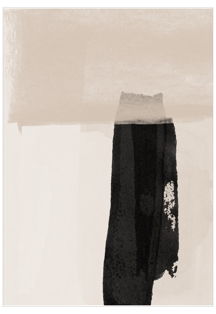 Black pants with white floral design on a beige background