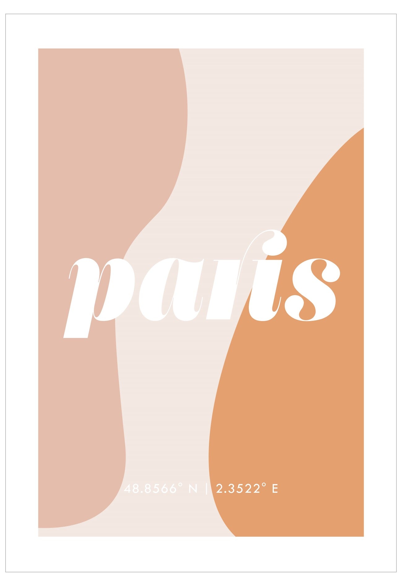 Poster with 'paris' text on a minimalistic design with abstract shapes.