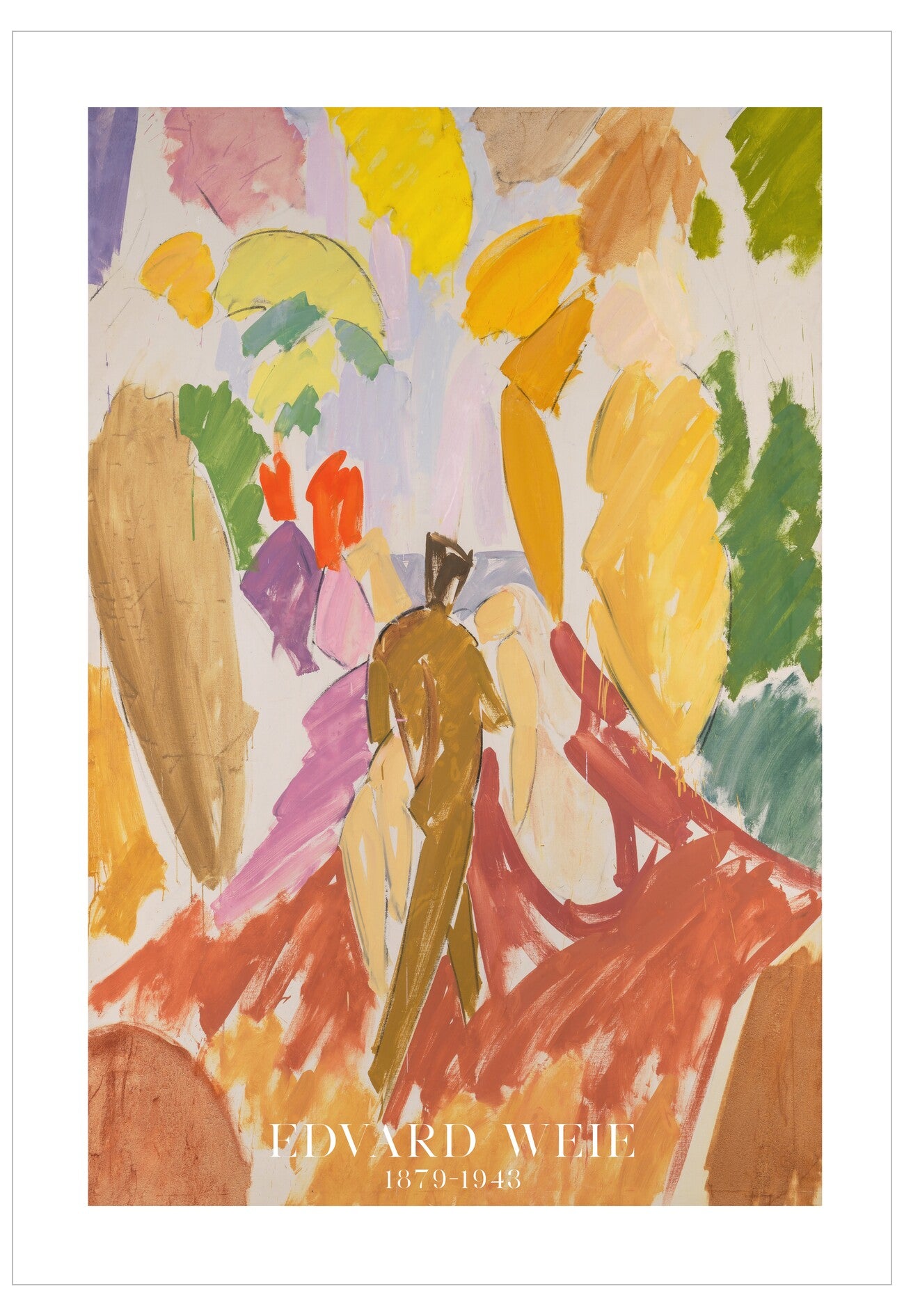 Colorful abstract painting with a signature at the bottom