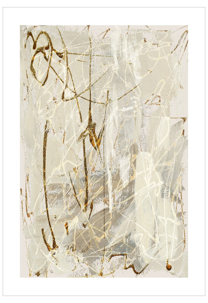 Abstract art with brown lines on a light background