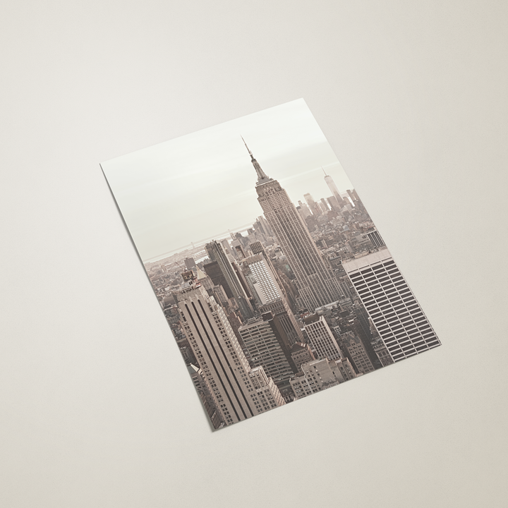 NYC Cityscape print on a light gray background