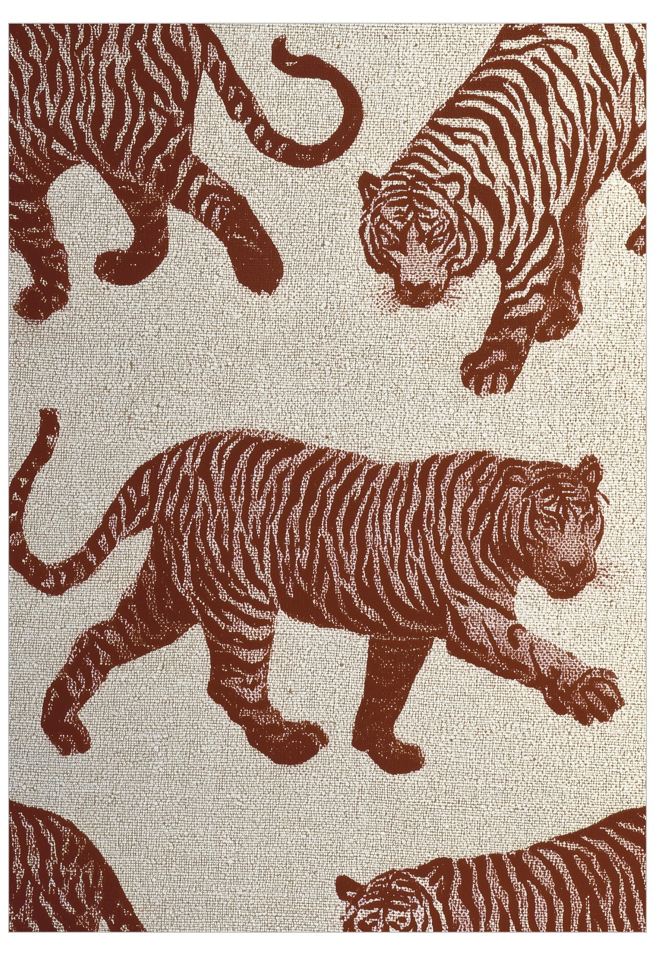 Poster with brown tiger patterns on a beige background