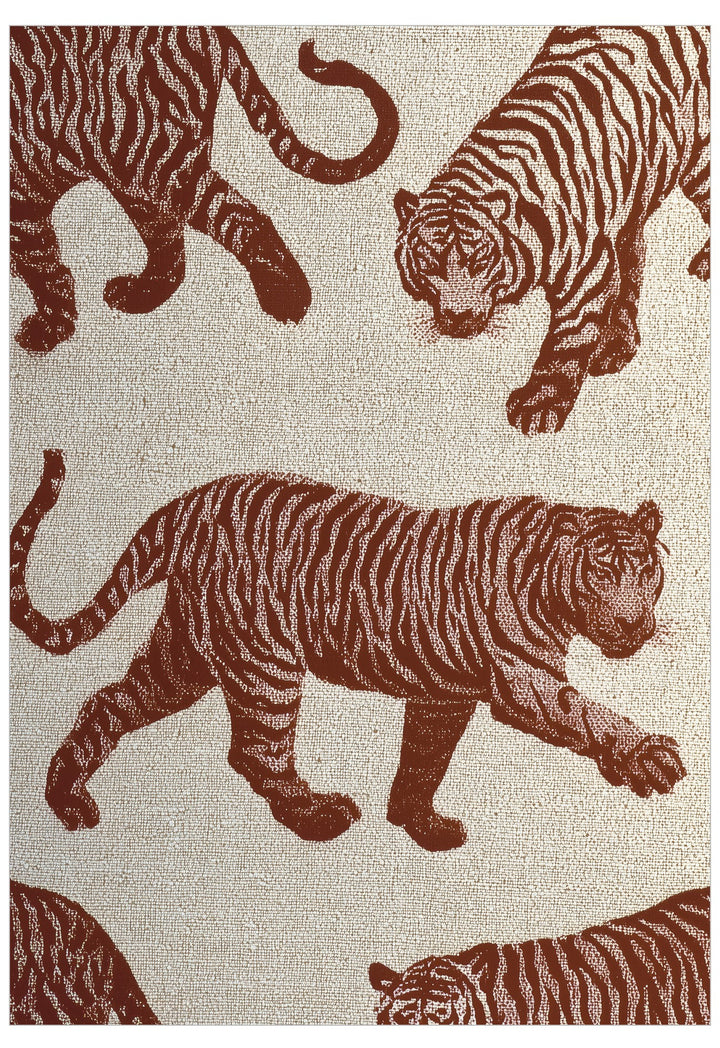 Poster with brown tiger patterns on a beige background