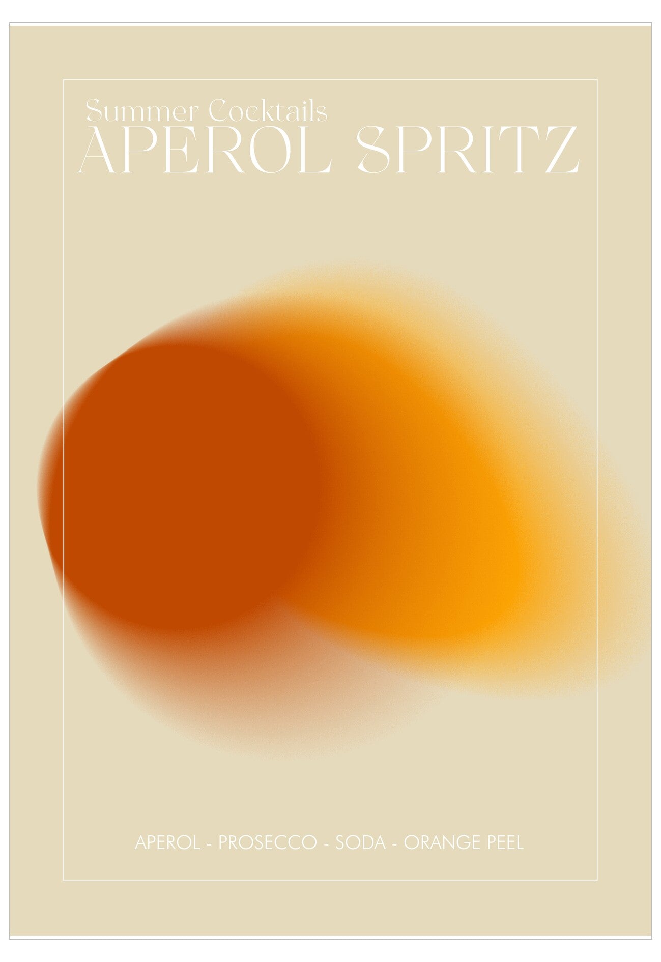 Aperol Spritz Cocktail Poster