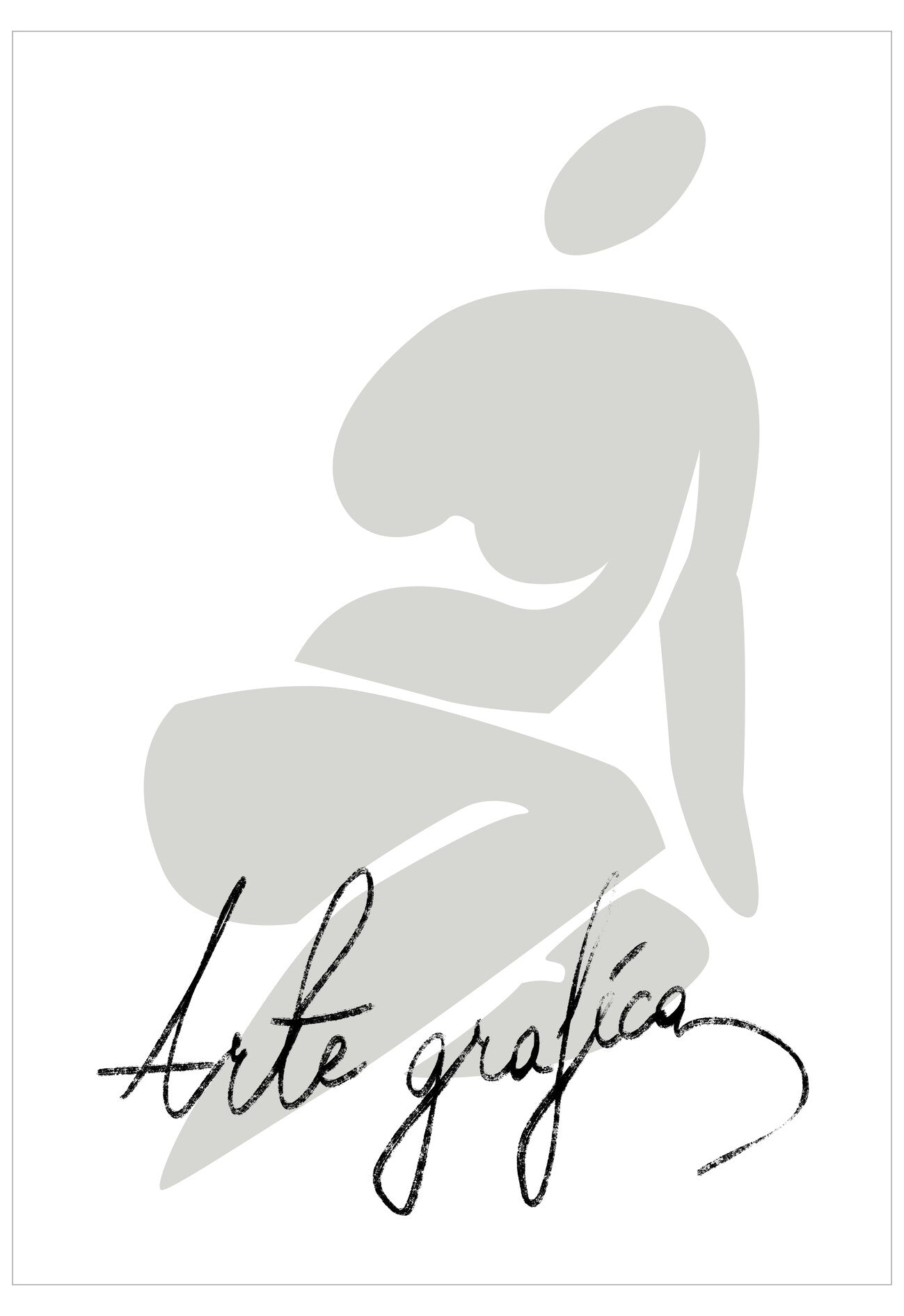 Abstract black and white graphic design with 'Arte grafica' text on a white background