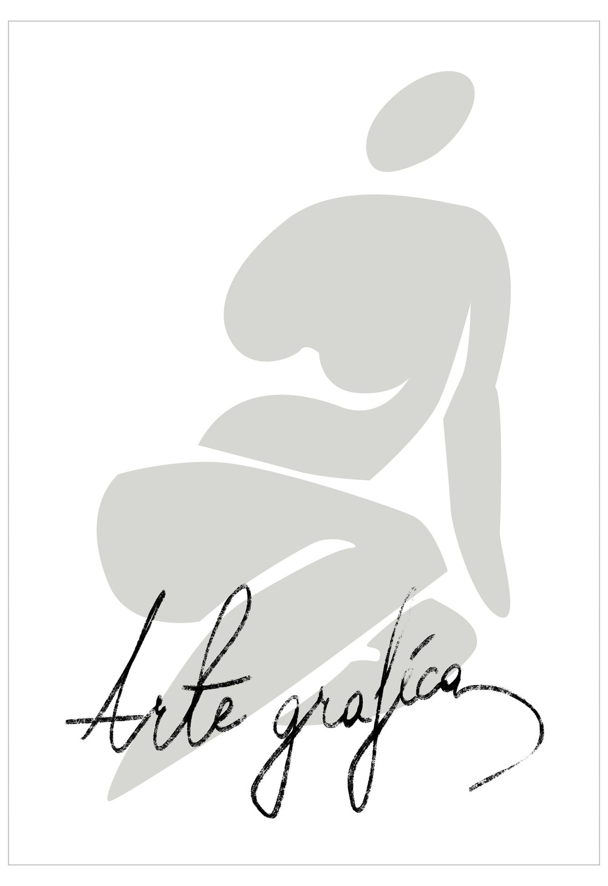 Abstract black and white graphic design with 'Arte grafica' text on a white background