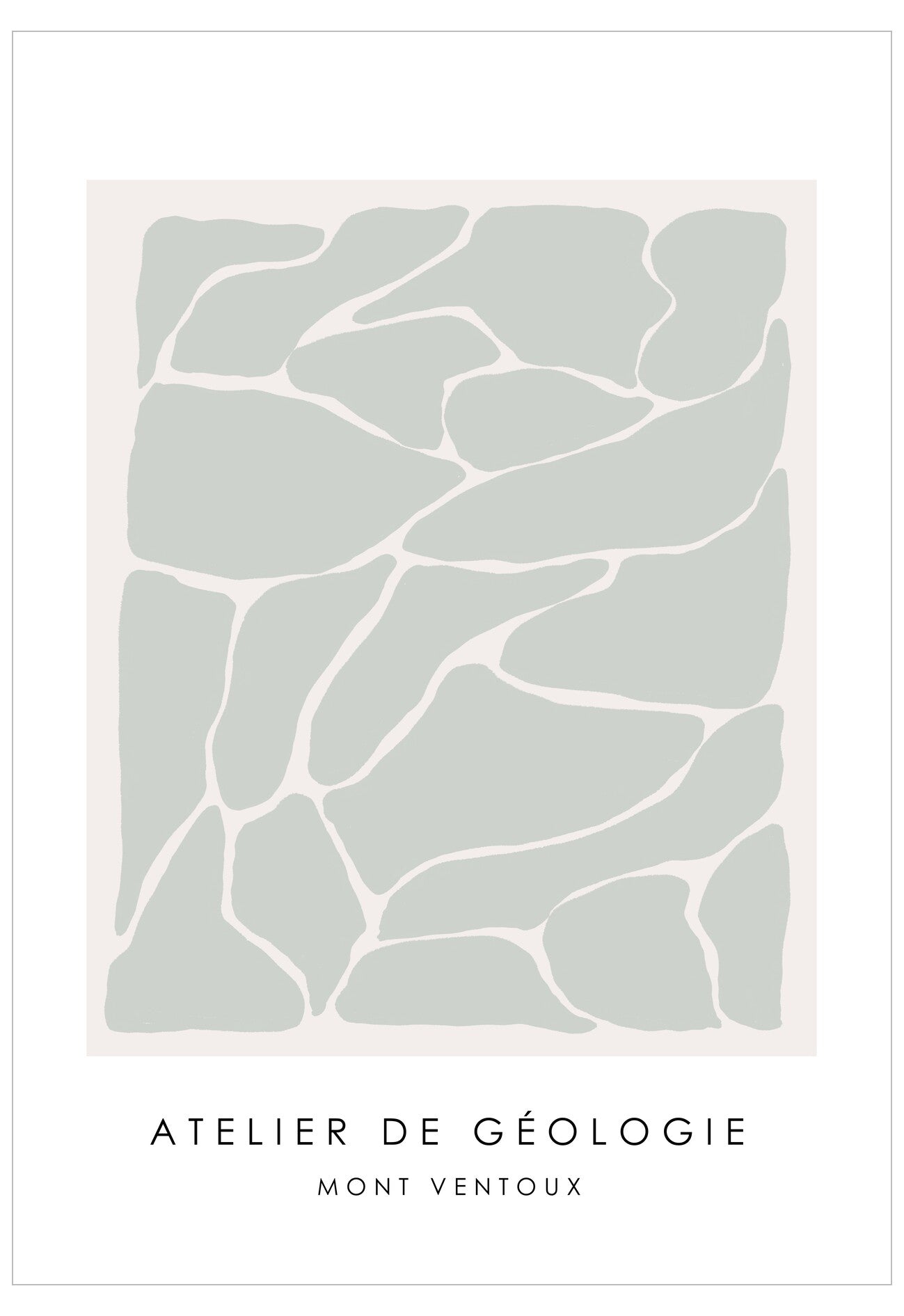 Abstract pattern with text 'Atelier de Géologie Mont Ventoux' on a white background