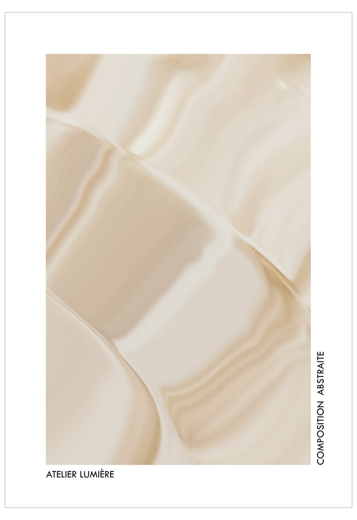 Abstract beige composition with 'Atelier Lumiere' branding