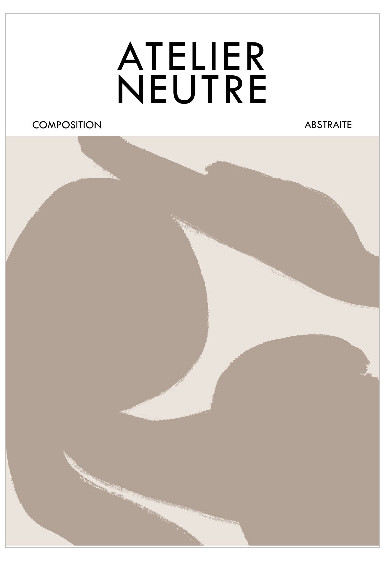 Abstract design with 'Atelier Neutre' branding on a beige background