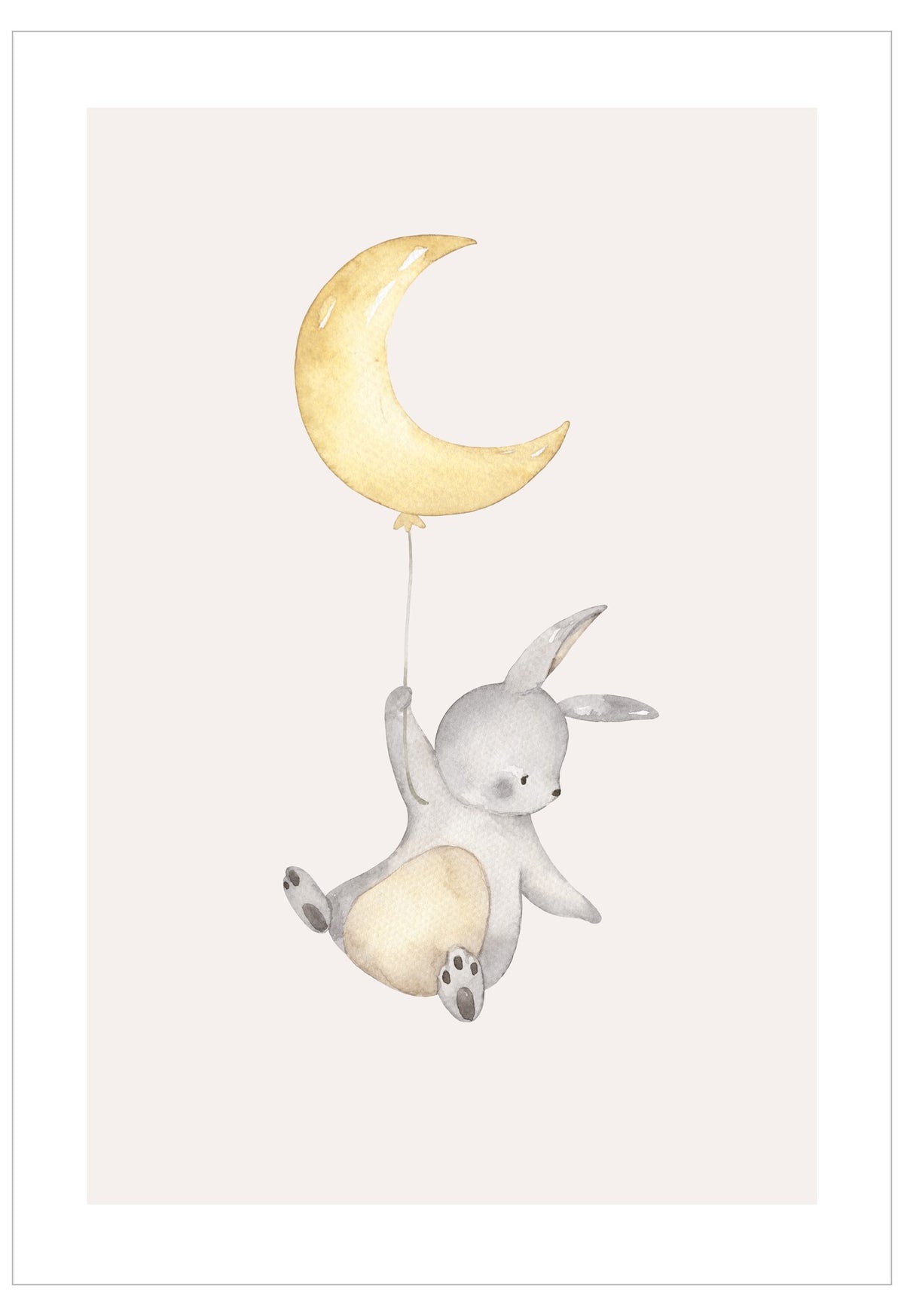 Children's ceiling light fixture shaped like a bunny and moon on a white background