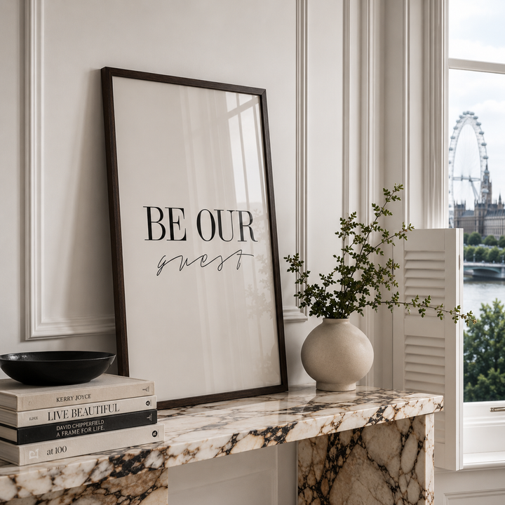 Be our guest Disney inspired poster in luxury london home