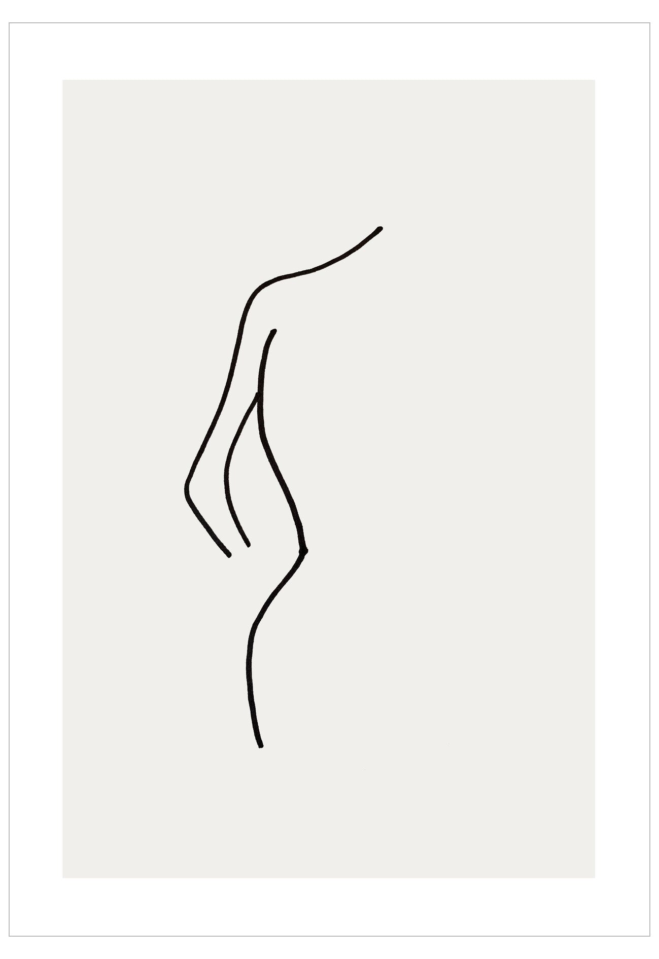 Minimalist line art of a human figure on a white background