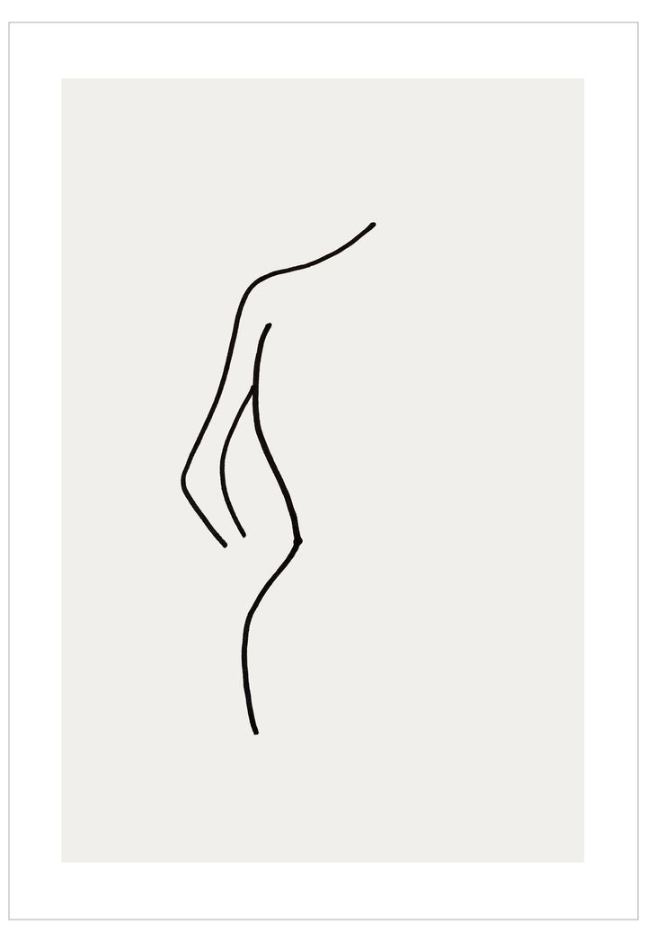 Minimalist line art of a human figure on a white background