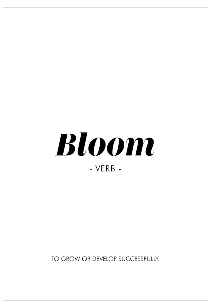 Black text on a white background with the word 'Bloom' and its definition.