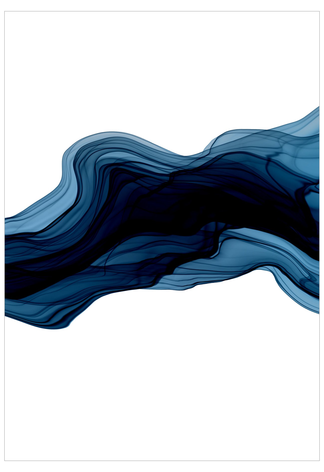 Abstract blue wave design on a white background