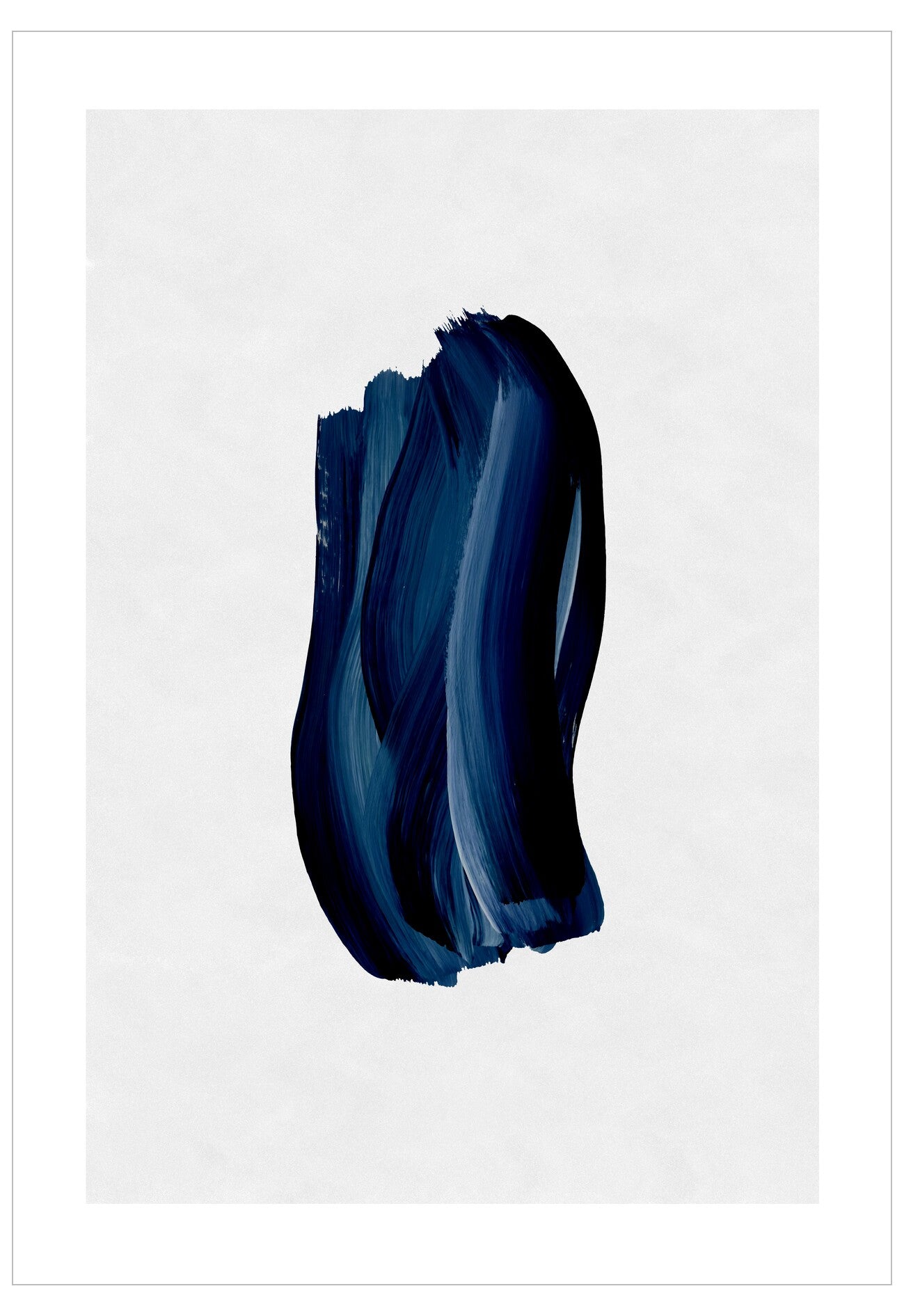 Abstract blue brushstroke on a white background