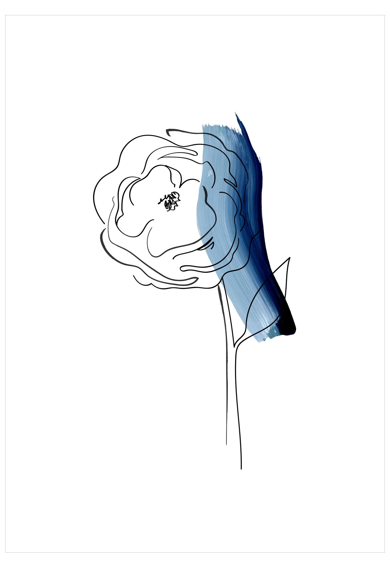 Blue flower illustration on a white background