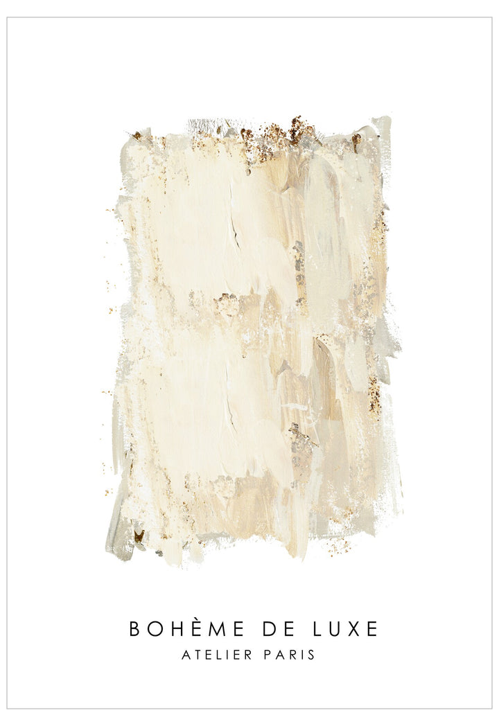 Textured fabric swatch with 'Bohème de Luxe' branding on a white background