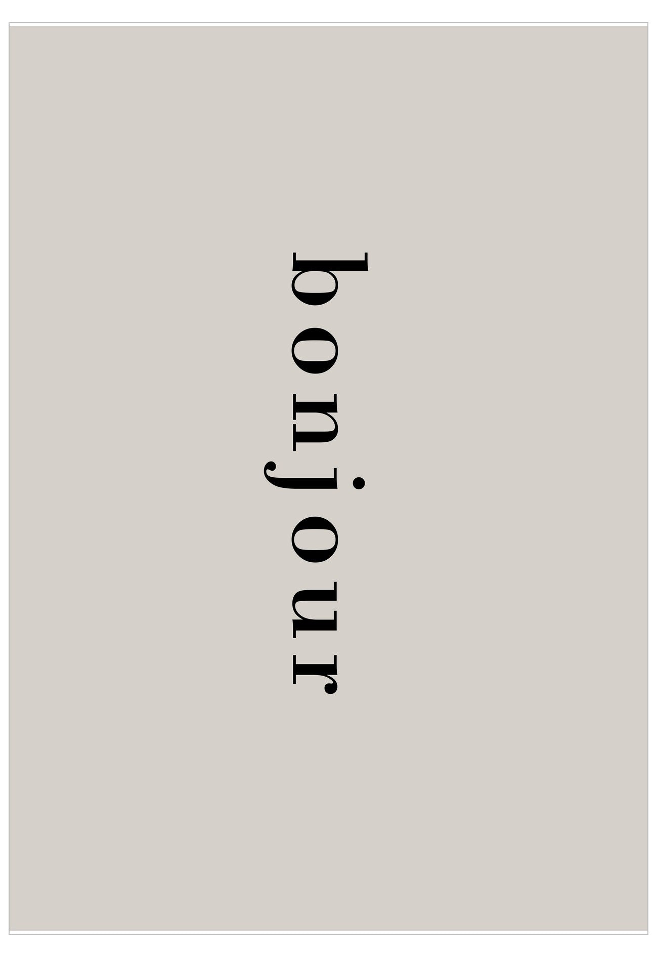 Text 'bonjour' on a beige background