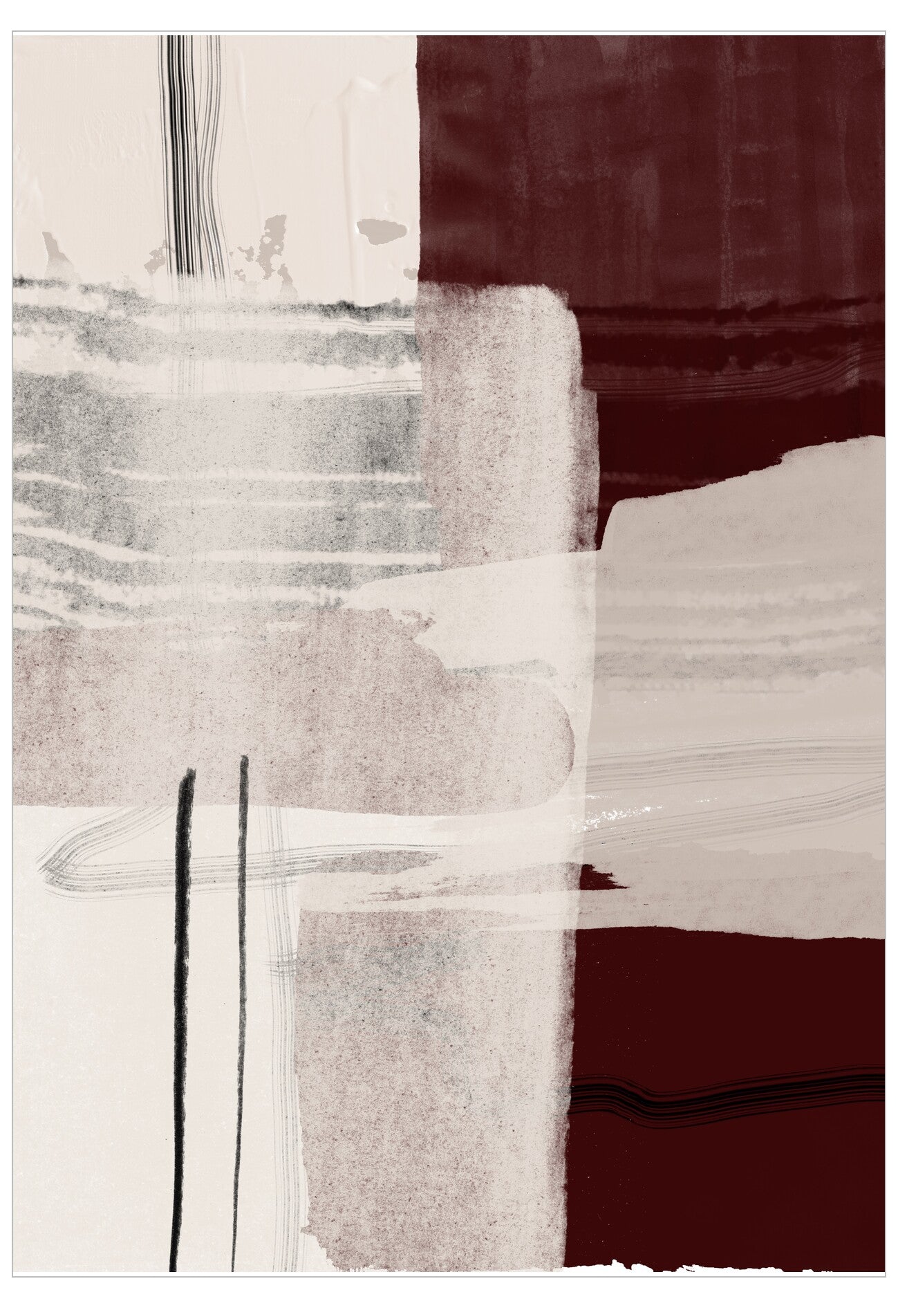 Abstract art piece with geometric shapes and contrasting colors