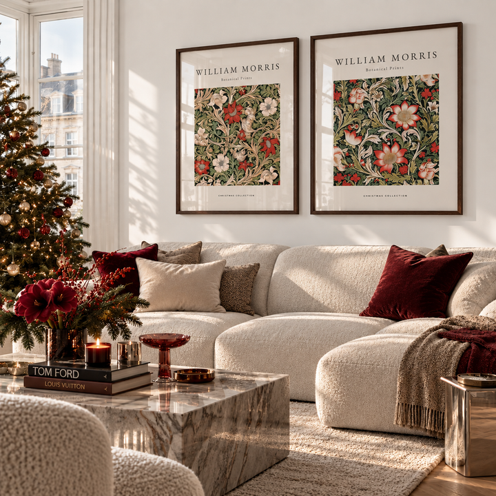 Christmas prints inspired by william morris