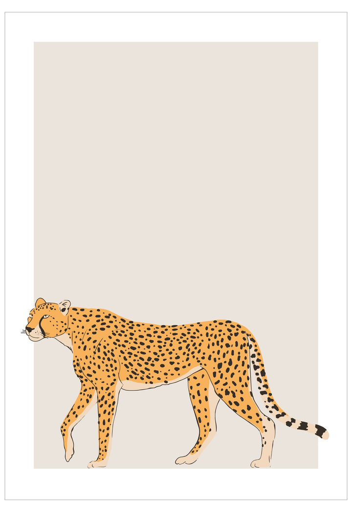Illustration of a cheetah on a beige background