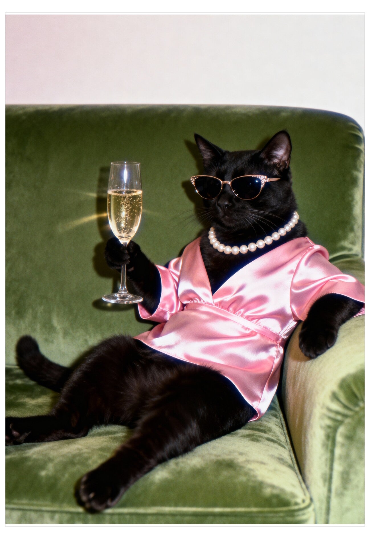 Champagne Cat Poster