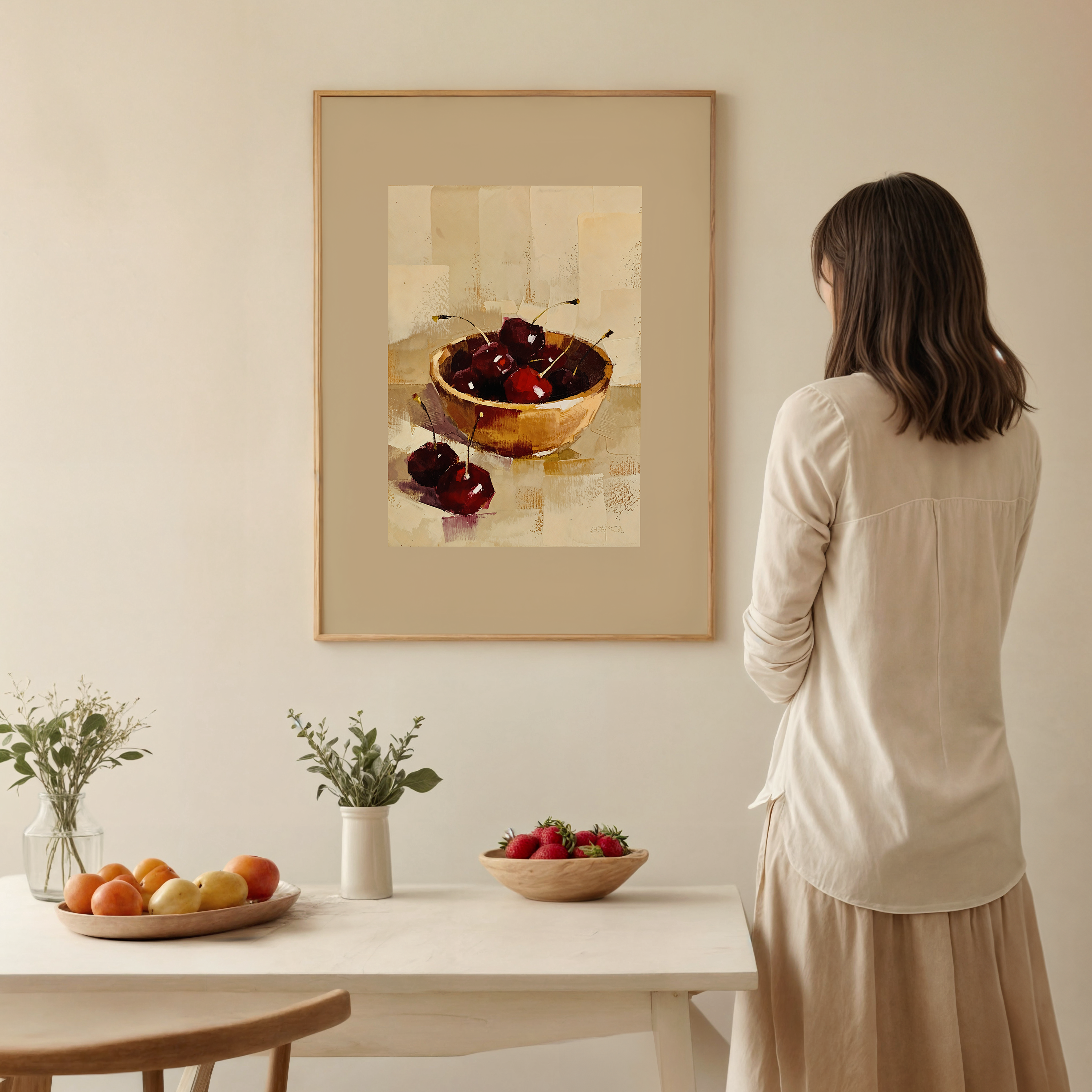 Illustration of a bowl of cherries