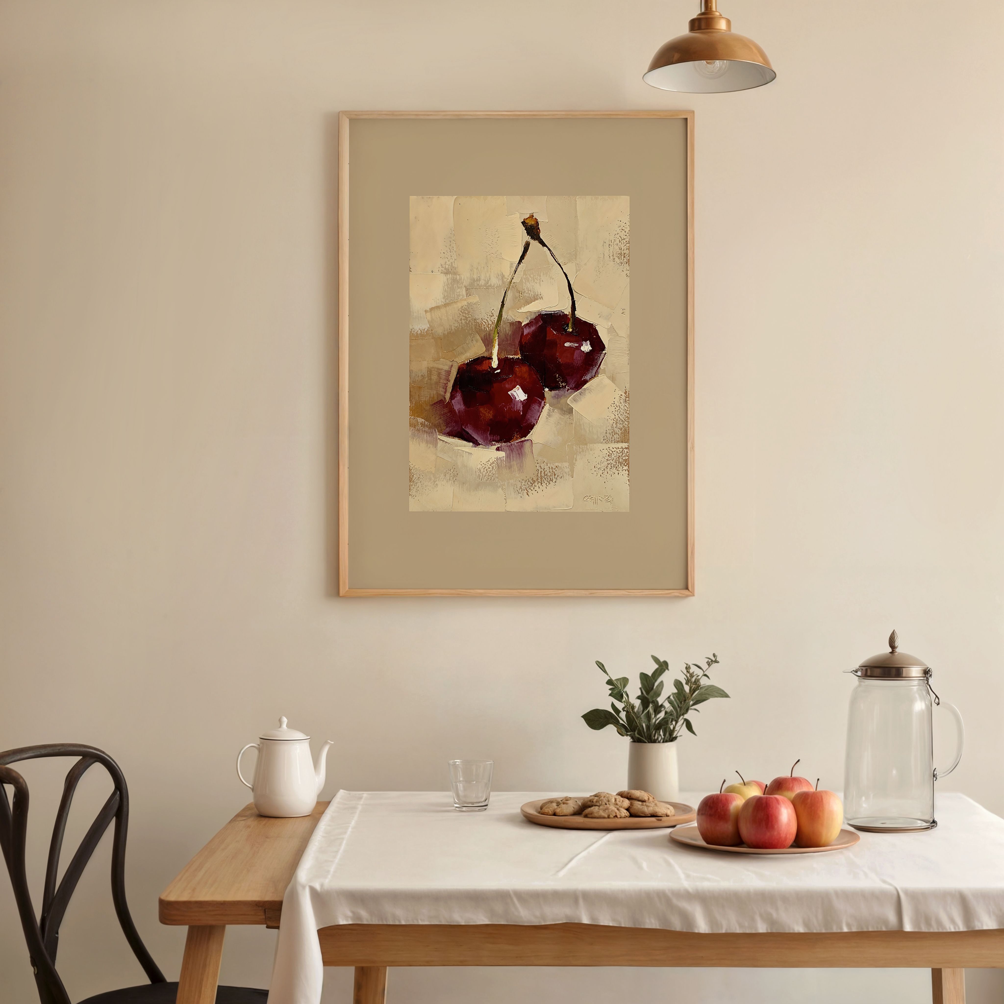 Abstract illustration of pair of cherries